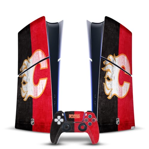 Skin NHL Calgary Flames pour PS5 Slim Digital Edition et DualSense par Head Case Designs