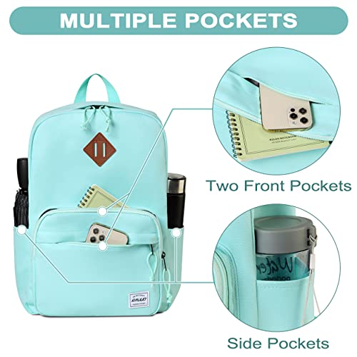 RAVUO School Backpack, Lightweight Classic Bookbag Casual Daypack for Men Women4