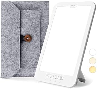 RHM 10,000 Lux SAD Lamp, Light Therapy Lamp with Carry Bag & Stand, SAD Light Box UV-Free Natural Sunlight with 3 Color Temperatures, 5 Brightness Levels, Timer Function & Power-Off Memory