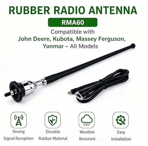 YLQASOON Rubber Radio Antenna RMA60 Compatible with John Deere Kubota Massey Ferguson Yanmar All Models by YLQASOON - Image 2