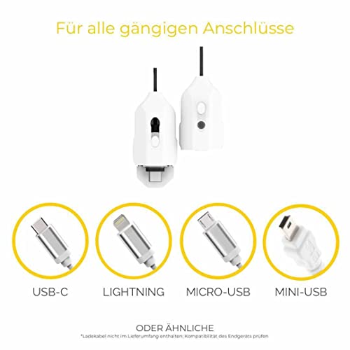 GADGETTO 2 x zabezpieczenie przed dziećmi kabel do ładowania biały zabezpieczenie przed zagięciem zabezpieczenie przed dziećmi prezent dla kobiet ciężarnych i rodziców osłona bezpieczeństwa USB ochrona kabli i kontaktów