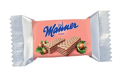 Manner Neapolitaner Waffeln | einzelverpackte vegane knusprige Kekse mit Haselnusscreme | 60er Pack (60 x 15 g)