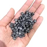 100PCS Mini dice Solid Black Super Small Assorted 1/5' 5mm D6 Mini Dice Game Dot Square Dice Set