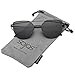 SojoS SJ1001 Cat Eye Mirrored Flat Lenses Street Fashion Metal Frame Women Sunglasse