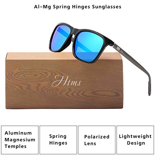 Image of Square Aluminum Magnesium Frame Polarized Sunglasses Spring Temple Sun Glasses