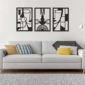 PAPER PLANE DESIGN Black Abstract Wall Art. Wall Sculptures. Modern Wall Decor for Living Room Bedroom Home Office. (B)