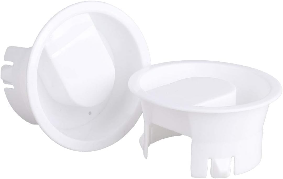 2Pcs White Glass Water Pitcher Lids, White Plastic Water Bottle Caps, Food Grade Plastic Anti-Dust Splash Resistant Stoppers Covers, Suitable for Beverage Carafe Glass Pouring Pitcher One Size