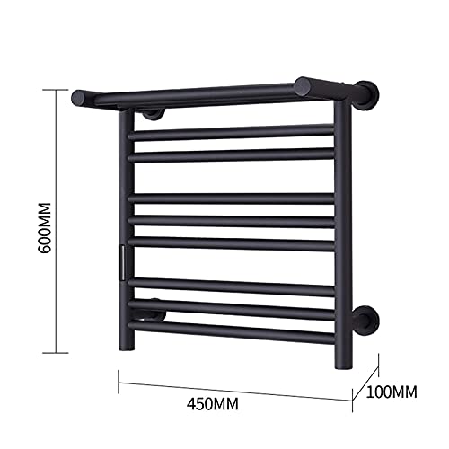 Toallero de acero inoxidable 304 eléctrico con estante para pared de baño 4