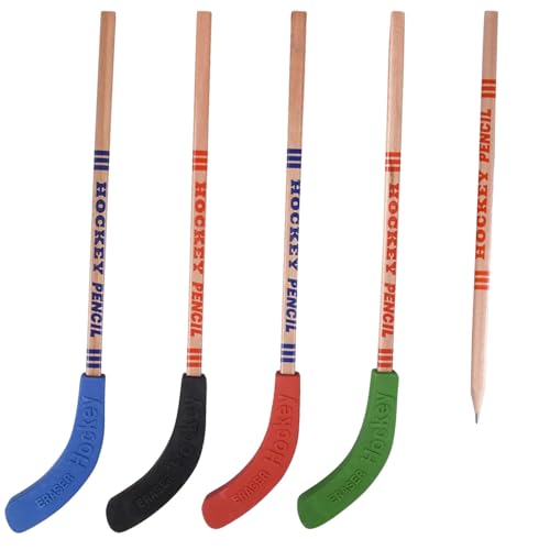 9 Inch Hockey Stick Pencils with Removable Erasers, Assorted Colors, 24 Count by Rhode Island Novelty - Used condition - Image 6