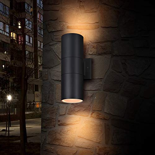 Rosykite Outdoor Wall Lights,Bling Patio Exterior Wall Light Fixture, Stainless Steel Ip65 Wall Mount Cylinder Design, Up Down Light Fixture For Porch, Backyard And Front Door-Etl Listed #TOP4