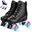 Jessie PU Leather Roller Skates for Women, Men, Boys and Girls - Adjustable Four-Wheel Premium Skates for Outdoor and Indoor Use (Flash Wheel, Women\'s 8.5/ Men\'s 7)
