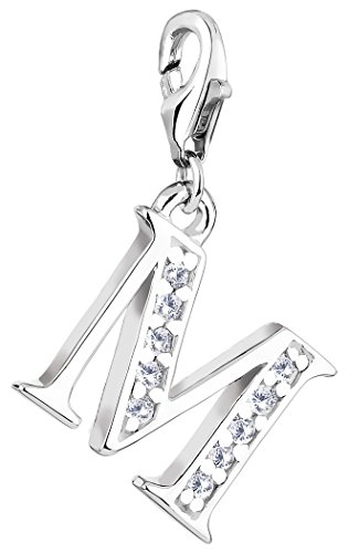 Nenalina Charm Buchstabe M Anhänger in 925 Sterling Silber für alle gängigen Charmträger - 712713-019