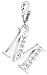 Produktbild Nenalina Buchstabe M Karabiner Charm Anhänger für Bettelarmband aus 925 Sterling Silber 712713-019