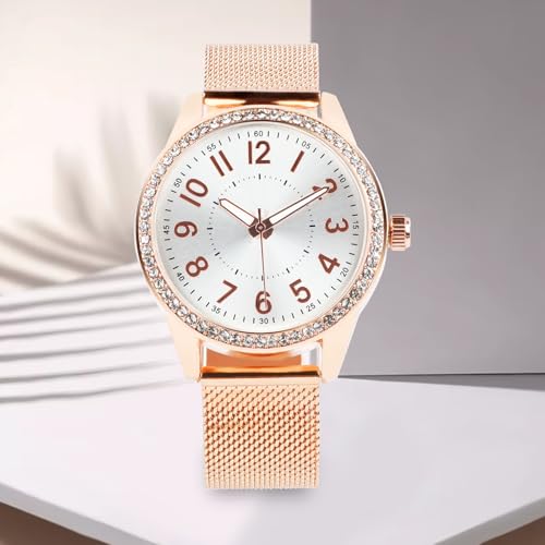 Image of Women's Watches Ladies Analog Quartz Wrist Watch with Stylish Crystal Diamonds for Women Girls(Rose Gold)
