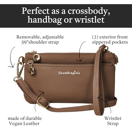 Image of Save the Girls Cell Phone Purse - Touch Screen Women's Crossbody Bag - Clutch Purses for Women (Bella)