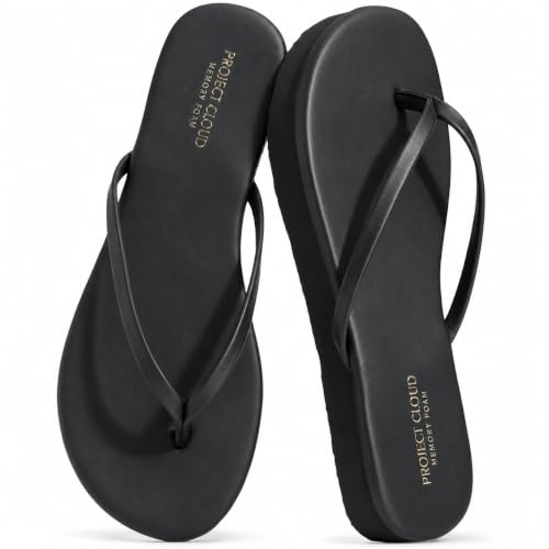 Image of Project Cloud Platform Sandals Women Memory Foam Flip Flops (ELEVATION) | Durable and Lightweight Non-Slip Sole Summer Thong Sandals - Platform Flip Flops for Women Everyday Comfort Daily.