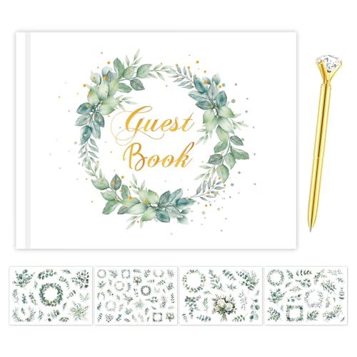 Catálogo para Comprar On-line Libros de visitas para fiesta comprados en linea. 46 Libro de visitas de boda con bolígrafo y calcomanías, 120 páginas en blanco de papel grueso para boda, despedida de soltera, compromiso, baby shower, graduación, cumpleaños,...