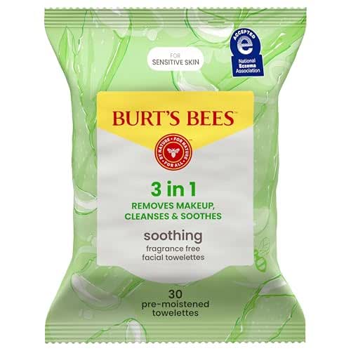 Burt’s Bees Soothing, Fragrance Free Facial Towelettes for Sensitive Skin,