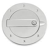 KUAFU Locking Fuel Door Compatible with 2003-2010 Hummer H3 H3T Gas Tank Cap Cover Aluminum Chrome Silvery