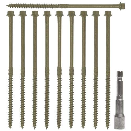 Woodside Hex Head Exterior Decking/Landscaping Sleeper Bed Fixing Screws 6.7mm x 150/200/250mm Pack of 50-150mm