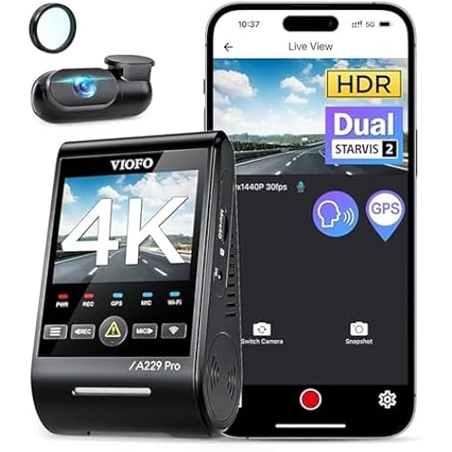 VIOFO A229 Pro 4K HDR Dash Cam Front and Rear, Dual STARVIS 2 Sensors