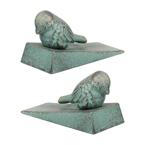 Butoirs de porte vintage en fonte verte rustique Healvian pour decoration exterieure durable