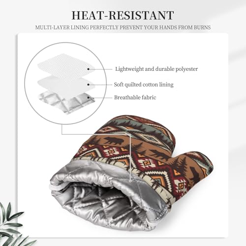 Vintage-Rustic-Bear-Oven-Mitts-and-Pot-Holders-4-pcs-Set-Silicone-Bear-Mountain-Kitchen-Oven-Mitt-Gloves-Country-Cabin-Themed-Pot-Holders-Non-Slip-Heat-Resistant-Cooking-Mitts-Set-for-Grilling Vintage Rustic Bear Oven Mitts and Pot Holders 4 pcs Set Silicone Bear Mountain Kitchen Oven Mitt Gloves Country Cabin Themed Pot Holders Non Slip Heat Resistant Cooking Mitts Set for Grilling