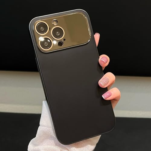Étui de luxe mat pour iPhone 12 Pro avec protection d'objectif intégrée, chic et antichoc, noir