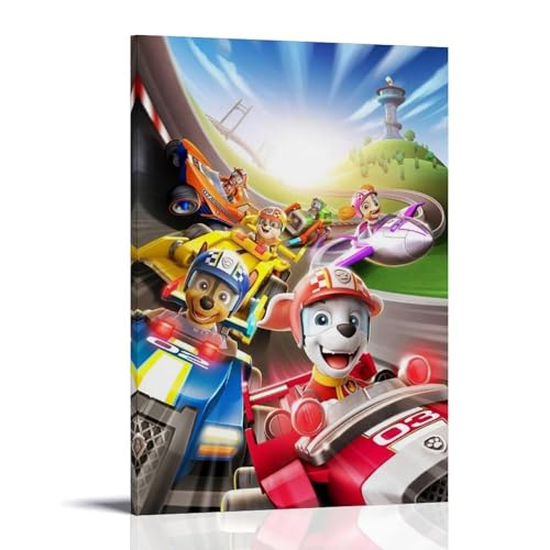WZGWZYCD Póster de la serie clásica de anime de la Patrulla Canina, arte decorativo para pared, pintura para dormitorio, pósteres, 30 x 45 cm, estilo marco