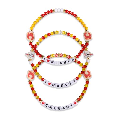 FOCO Calgary Flames NHL 3 Pack Team Friendship Bracelet