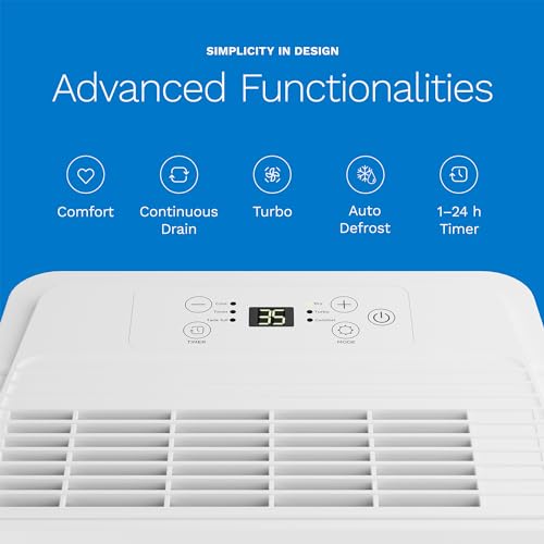 hOmeLabs 1,000 Sq. Ft Portable Dehumidifier - Ideal for Home Bedroom, Bathroom, Office and Small Sized Rooms - Ultra Quiet, Compact with Drain Hose Included - 8 pint - Thumbnail 5