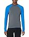 Amazon Essentials UPF 50+ Men's Rashguard, Charcoal & Blue, Large