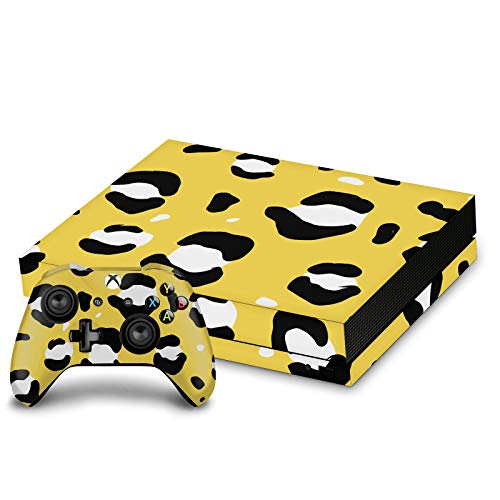 Autocollant vinyle Xbox One X Grace Illustration Léopard Jaune