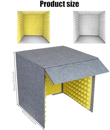 Portable Soundproof Recording Booth, Foldable Desktop Acoustic Cover, Dense Foam Insulation for Home Office & Studio, Green 60x60 cm – Ideal for Professional Sound Quality