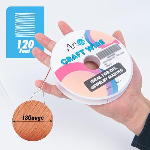 Art3d 18 Gauge Craft Wire for Beading & Sculpting, 120 ft, 1 Roll, Copper by Art3d - Used condition - Image 9