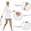 Soneven-Womens-Golf-Shirt-Moisture-Wicking-Long-Sleeve-Shirt-Half-Zip-Pullover-Athletic Women's White Golf Shirt Moisture Wicking Long Sleeve Shirt Half Zip Pullover Athletic(White,M