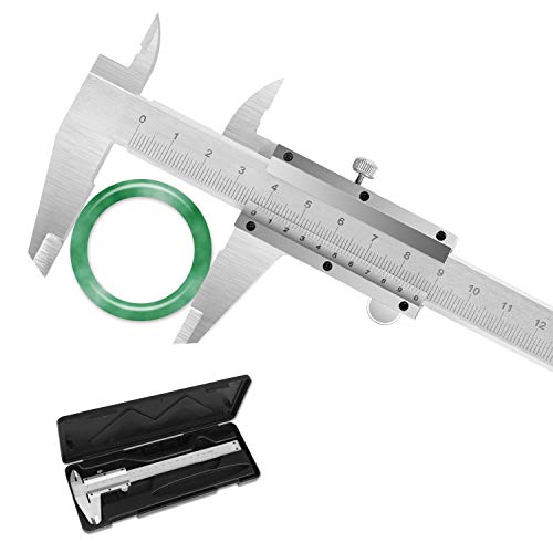 Calibre pie de rey estuche Vernier Calibrador Profesional Acero Inoxidable pie de rey analogico 150 mm calibre analogico 0.02mm Impermeable Medir Di�metro Interior Exterior Profundidad