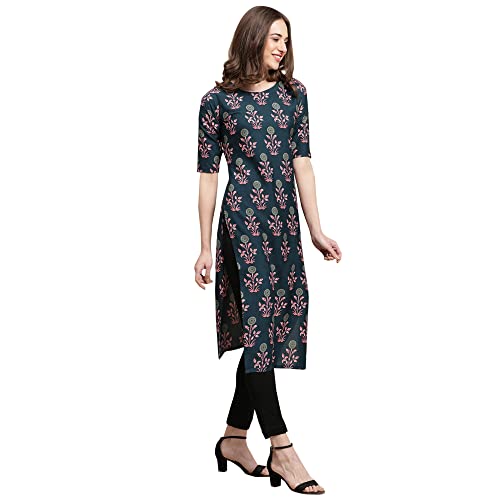 Image of Pinkmint Women's Crepe Digital Print Straight Kurta