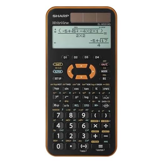Sharp EL-W531 XG-YR Wissenschaftlicher Schulrechner (4-zeilige Anzeige, WriteView, D.A.L.-Eingabe) Orange