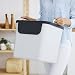 Jive Mülltrennsystem Set 3er-Set Mülltrennsystem 30l für die Küche, Kunststoff (PP recycelt), dunkelgrau/weiss/grün, 3 x 30l (39.8 x 29.8 x 50.1 cm)