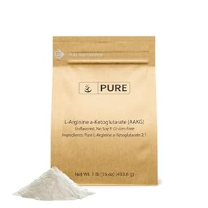 PURE ORIGINAL INGREDIENTS L-Arginine a-Ketoglutarate (AAKG) Powder, 1 lb, Unflavored, Non-GMO, Resealable & Eco-Friendly Packaging