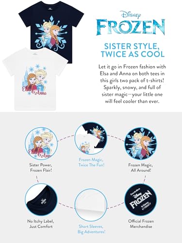 Disney Frozen Shirt 2 Pack, Anna and Elsa Girls T Shirts, Girls Shirts, Frozen T Shirt, Official Princess Merchandise4