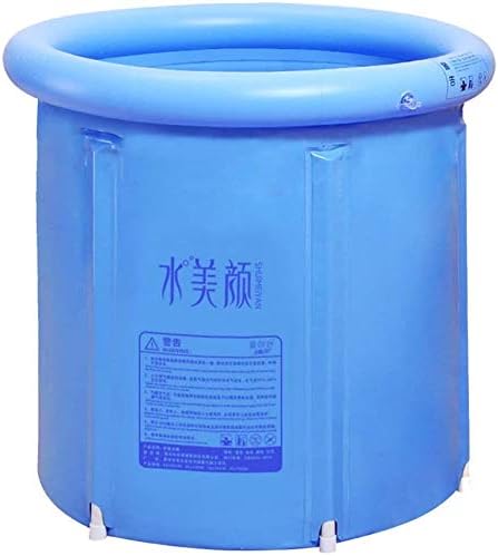 JoySee Heavy Duty Adult Size Folding Bathtub, Portable Plastic Bathtub, Blue