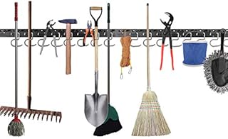 Homtone Garden Tool Organizer 162cm Long Adjustable Storage Hook Storage System Wall Mounted Yard Tool Organizer for Garage Warehouse,64 Inch