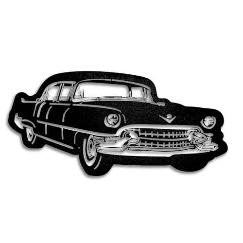 Image of METSY ClassicCar Metal Art backlit Mildsteel | Car Lover Gifts | Metal Car Wall Decor | Metal Wall Art | Wall Hangings for Home Decoration. (Black & Gold (92x44) cm