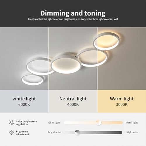 Plafonnier de bureau LED variable avec télécommande pour chambre et séjour - 6