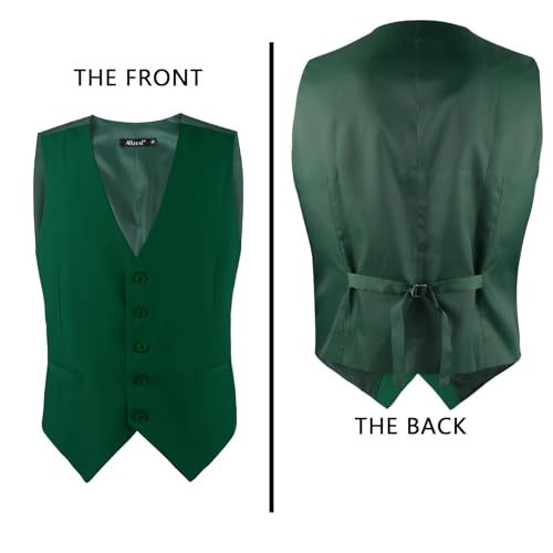 Image of Alizeal Mens Classic Solid Suit Vest Regular Fit Tuxedo Waistcoat | Classic for Wedding Business Daily Wear Wedding