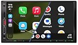 [Upgraded DSP & Hi-Fi Sound] 7'' Double Din Car Stereo, Wireless Apple CarPlay & Android Auto, 240W Peak Power Audio, 7 Inch HD Touchscreen, Bluetooth, Backup Camera, Pro Equalizer Sound Tuning