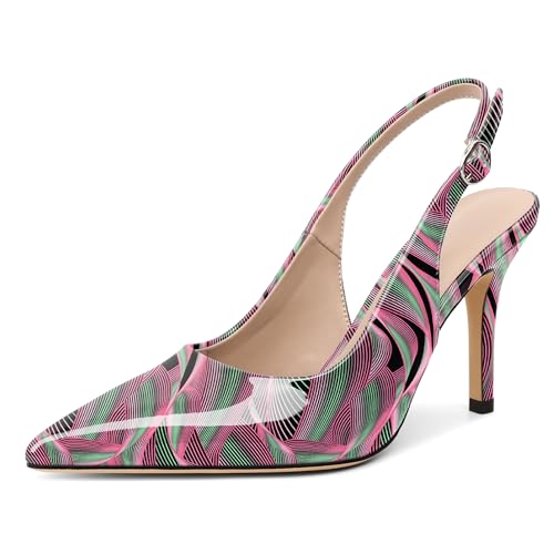 SAMMITOP Womens High Heels Closed Toe Stiletto Slingback Pumps Sexy