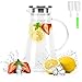BONNACC Caraffa in Vetro 2 Litri 68 Oz con Coperchio in Acciaio Inossidabile 304 tè Brocca d'Acqua Calda Fredda Acqua Vino caffè Latte E Succo Caraffa per Bevande con Filtro E Pennello (2000ml)